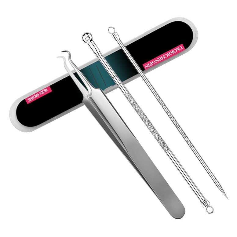 Pinset Pencabut Komedo Remover dan Jerawat Blackhead 3 PCS Stainless Steel Biutte.co  PT3