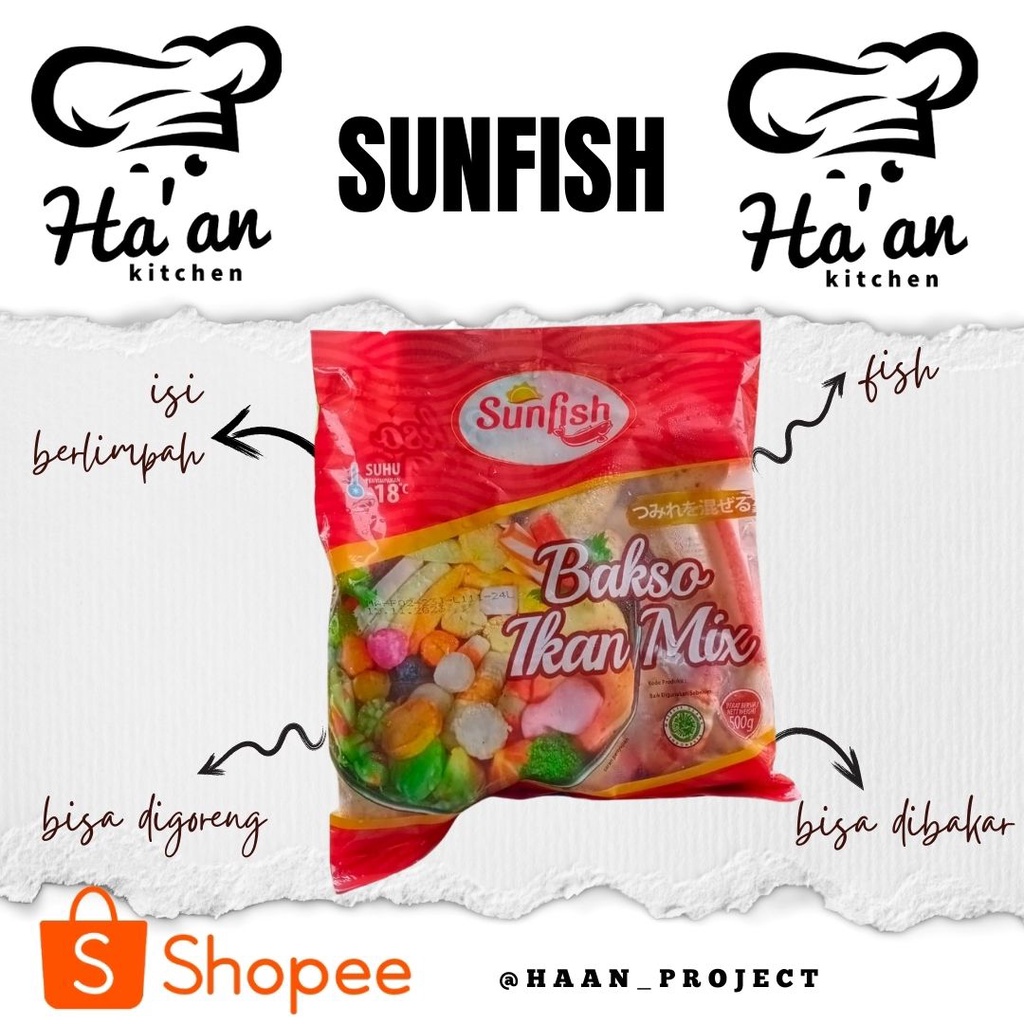 

TERLARIS! Sunfish Bakso Ikan Mix 500gram