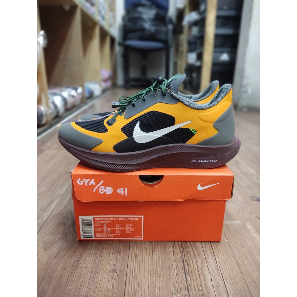 NIKE ZOOM PEGASUS 35 TURBO GYAKUSOU GREY ORANGE BNIB ORIGINAL VIETNAM GRATIS KAOS KAKI SEPATU NIKE