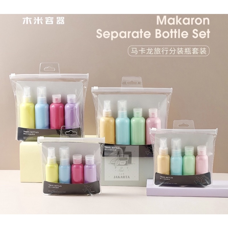 4bottle in 1 Travel Toiletries Kit Makaron Color uk 100ml