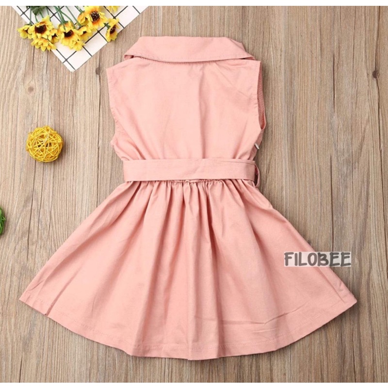 FILOBEE DRESS ANAK PEREMPUAN DRESS BAHAN RAMY KATUN PITA IKAT / SINGLET