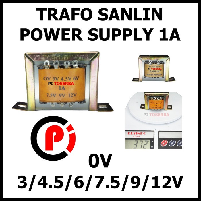 SANLIN Trafo 1A 0 0V 12V Transformator Power Supply Step Down 12 Volt