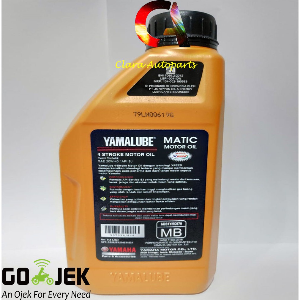 YAMALUBE MATIC 20W 40 OLI MESIN MOTOR YAMAHA MATIK 800ML OLI YAMALUBE MATIC OLI MOTOR