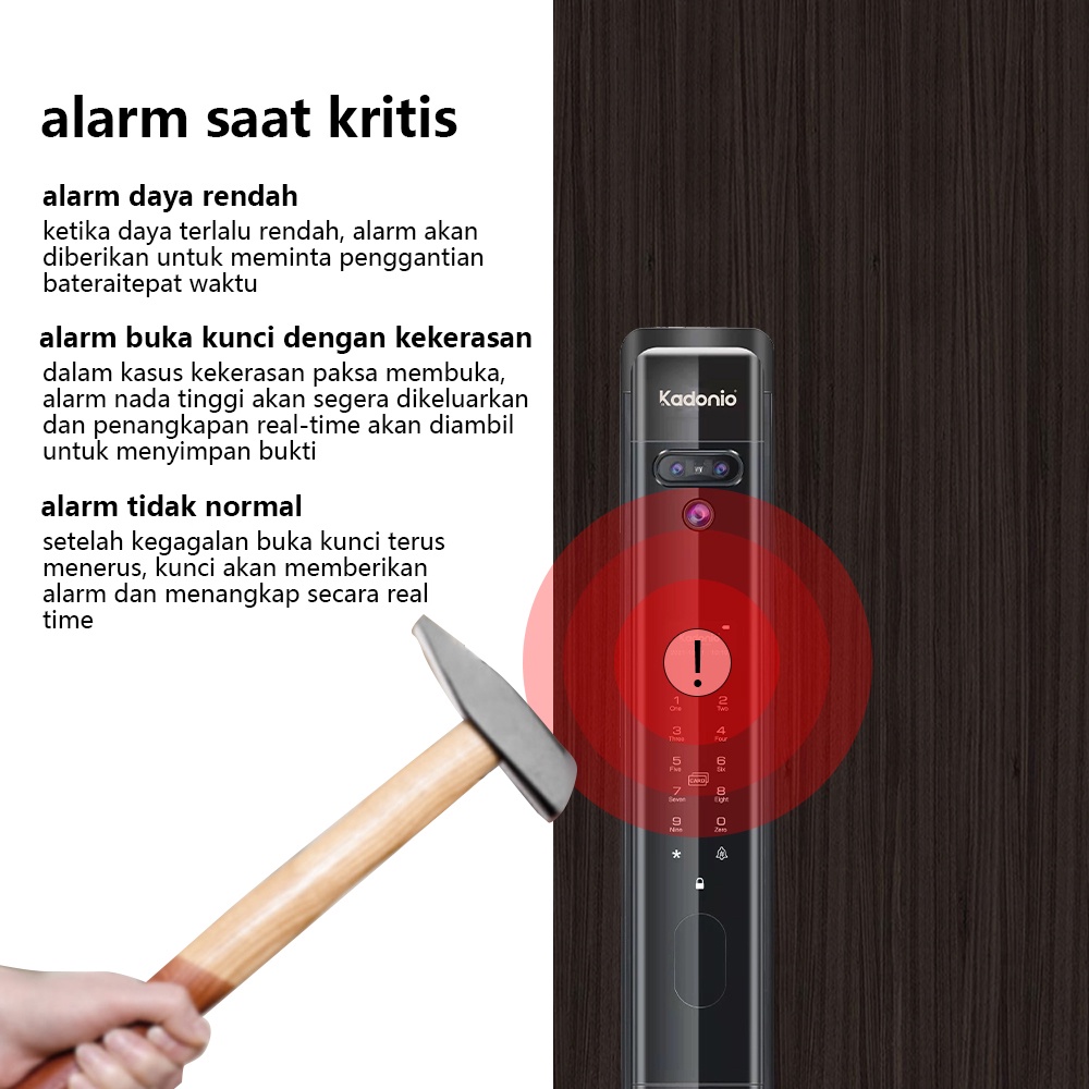 Kadonio kunci pintu digital Kunci Smart Lock Otomatis App dengan Face Id membuka kunci