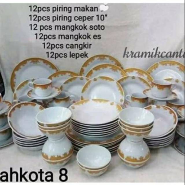 Piring keramik mahkota set 72 pcs dinner set mahkota