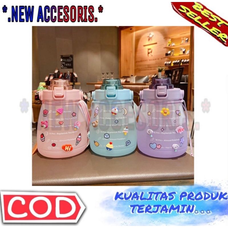 Botol Tempat Minum Viral 1,3ML Gemoy Gradasi Lucu Kekinian
