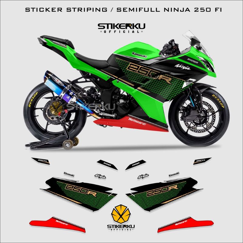 DECAL STRIPING NINJA 250 FI OLD / LIST BODY MOTOR NINJA 250FI / DECAL NINJA FI 250 / STICKER STRIPIN