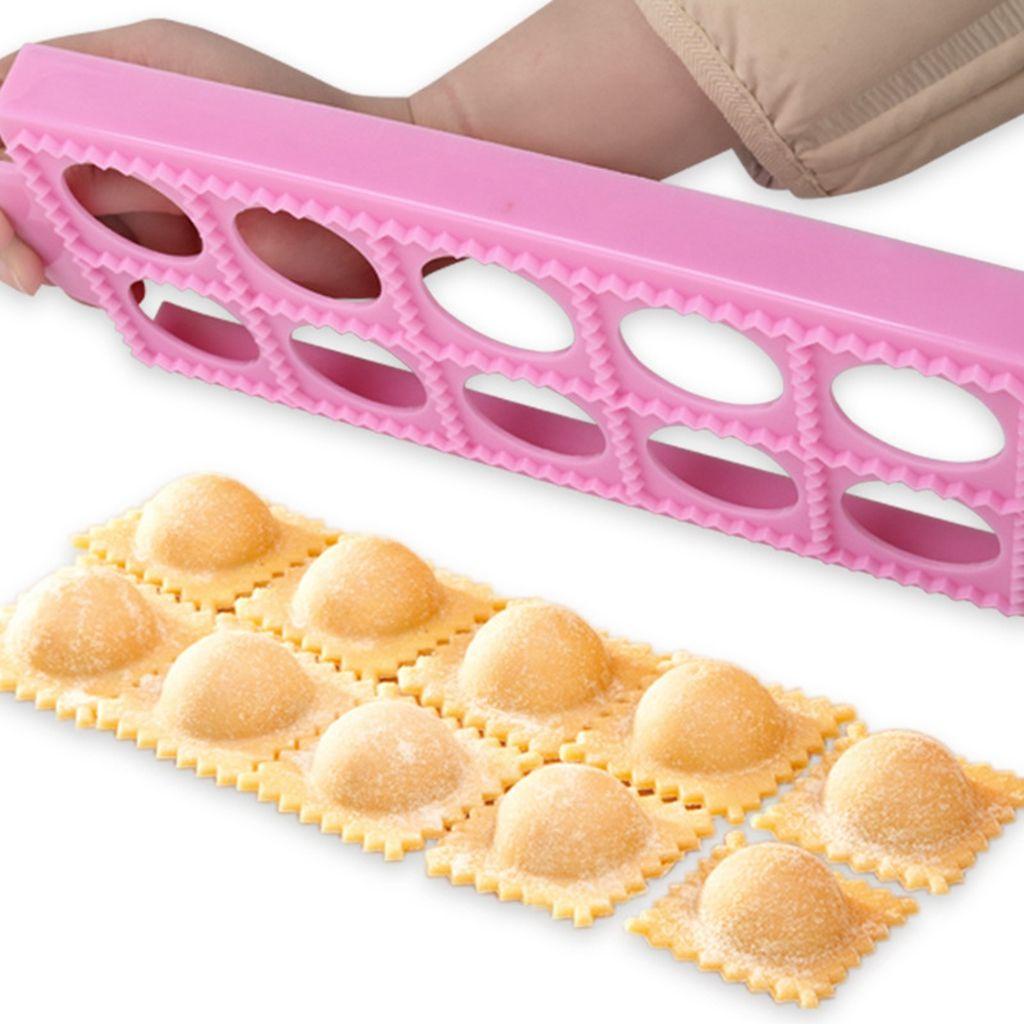 Nickolas1 Ravioli Maker Nyaman DIY Panggang Gadget Berkualitas Membuat Cepat Tempel Bulat/Segi