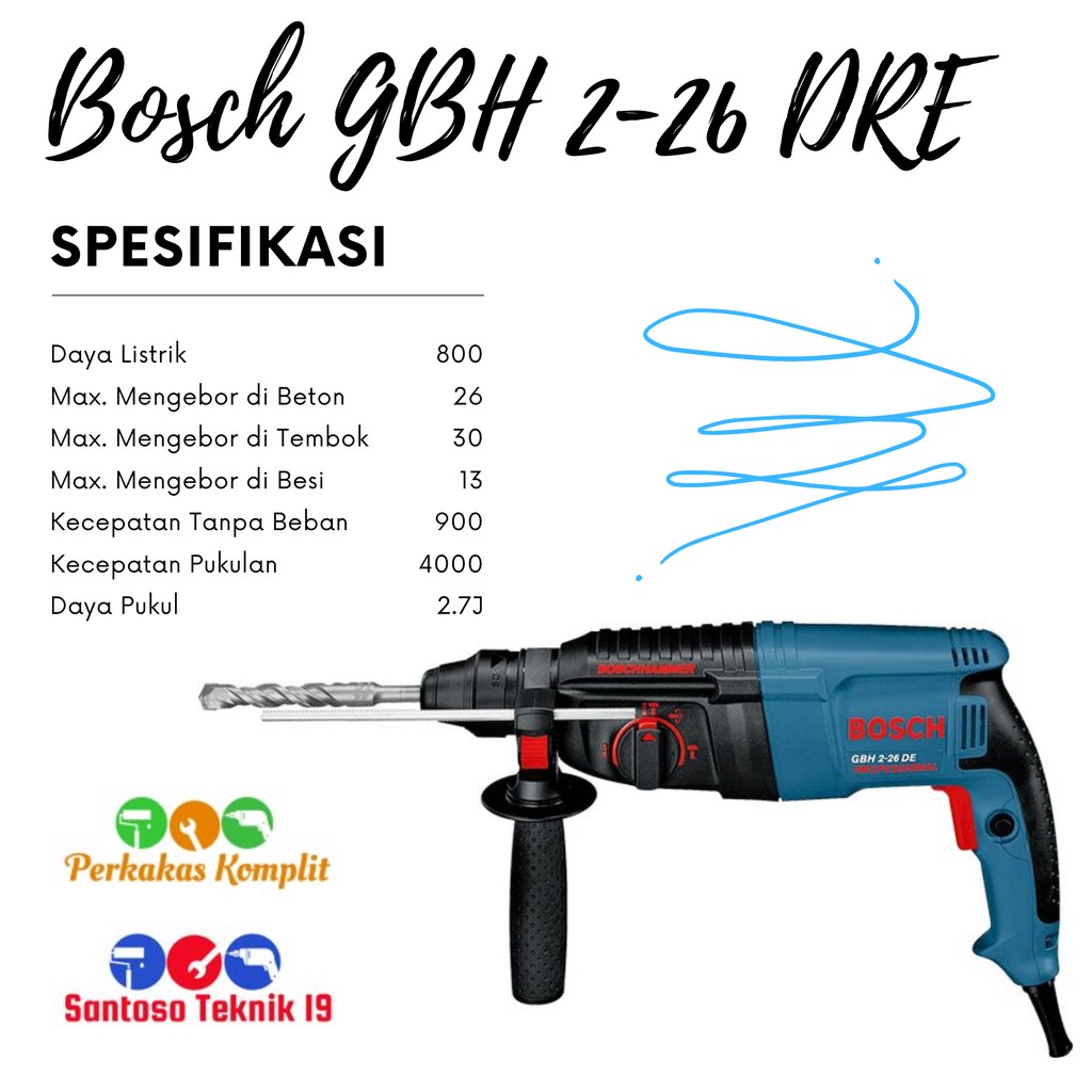 Bosch GBH 2-26 DRE / GBH2-26DRE - Mesin Bor Beton / Rotary Hammer