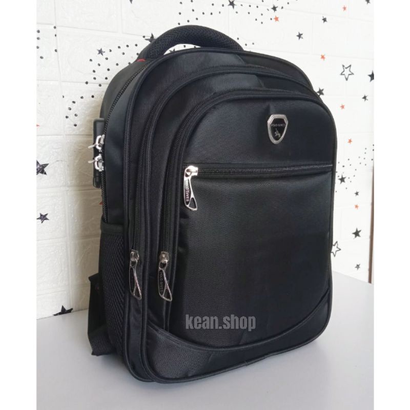 POLO GIVES 15 Inch Tas Ransel Kerja Ransel sekolah POLO Original Import + usb + raincover