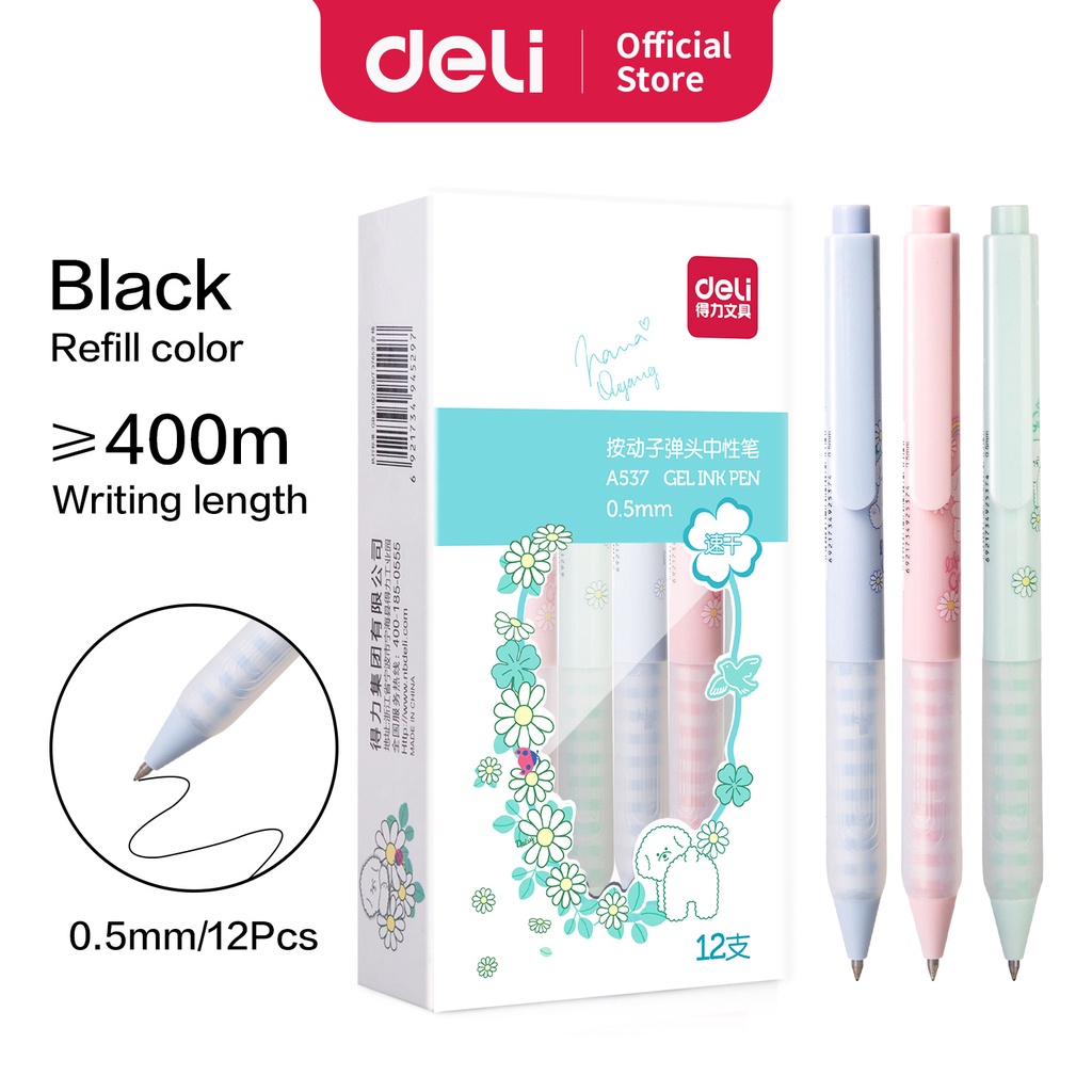 

Deli Pulpen Cetek Gel Design Warna Pastel, Tinta Cepat Kering A537