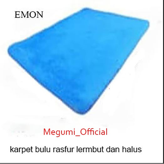 Karpet bulu 100x150x2cm polyfoam-Biru doraemon