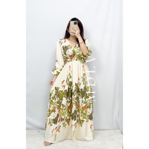 MDLV ~ 05520# Nameena Maxi Dress Premium Dress Summer Fashion Import