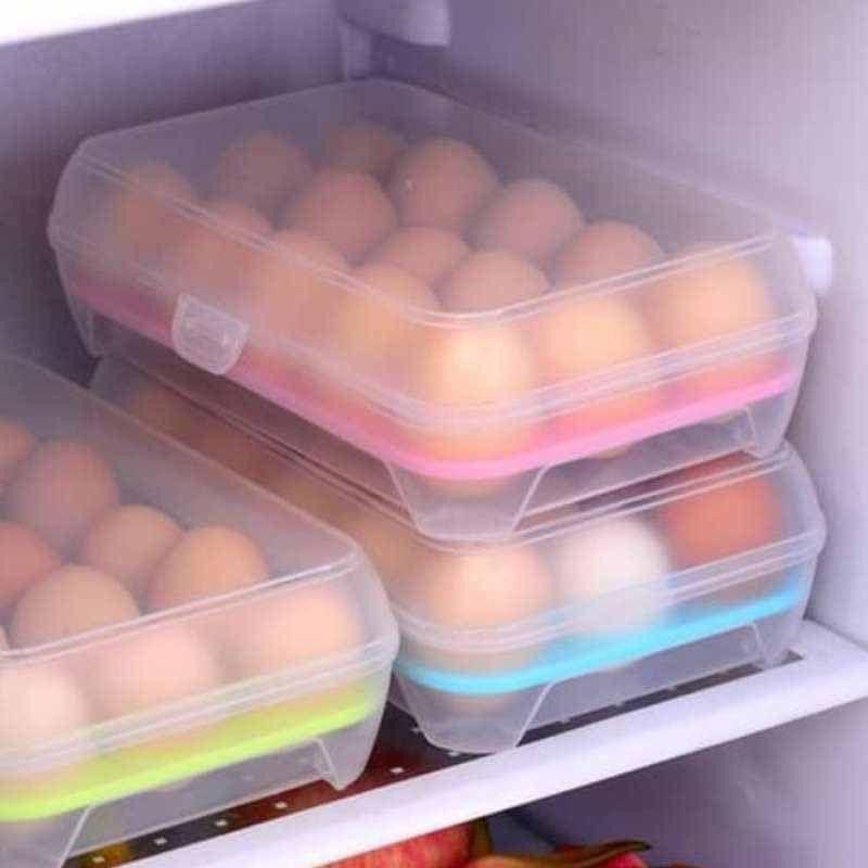 OS Tempat Box Telur 15 Lubang Sekat Kotak Box Organizer Telor