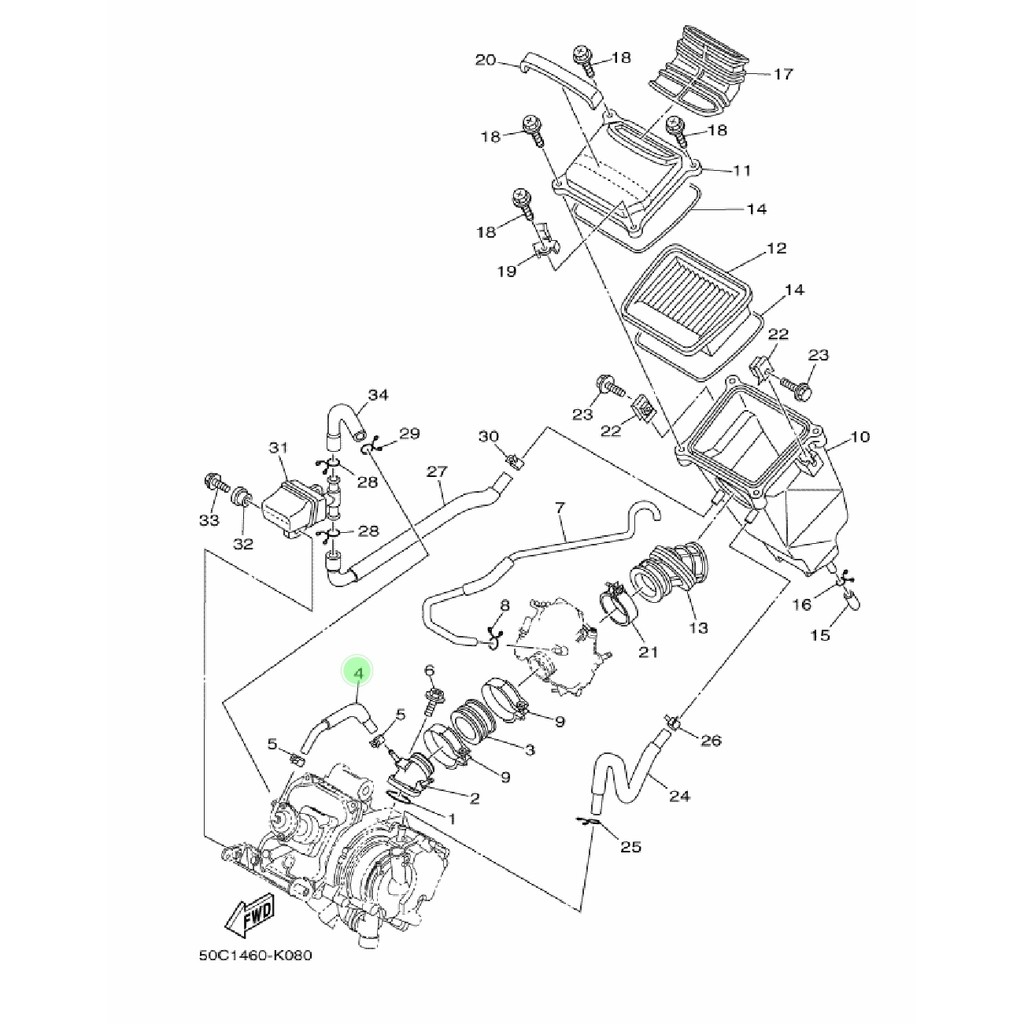 HOSE VACUM SENSING SELANG HAWA INTAKE INTEK MANIPUL MANIFOLD JUPITER MX 135 ORIGINAL YGP 1S7-E3542-00