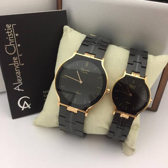 Alexandre Christie AC 8410 Black Rosegold Couple