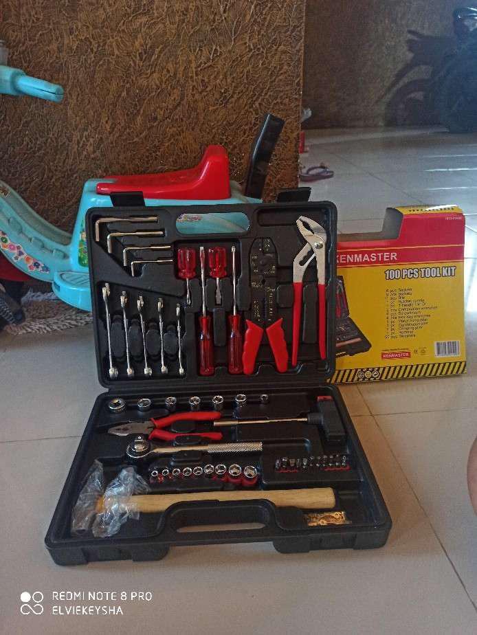 Kunci Shock Set Lengkap Toolkit Set Kenmaster N2 100 Pcs Murah Alat Perkakas Tukang Lengkap (ori)