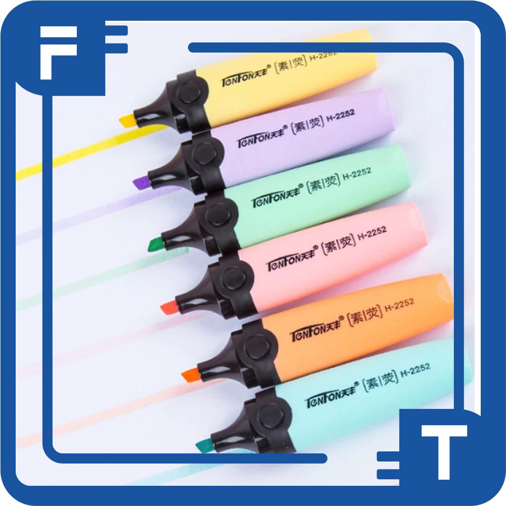 

✦FT✦ Highlighter Pen Highlighter Pastel Colour Pen Journal Marker Pen Alat Tulis Replacement Penanda Warna S016