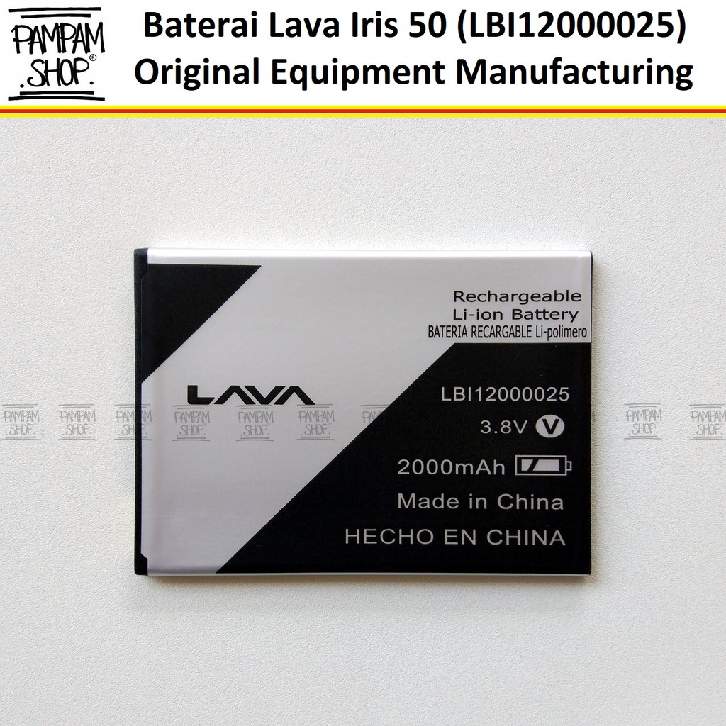 Baterai Lava Iris 50 LBI12000025 Original OEM Batre Batrai Battery Ori HP LBI 12000025