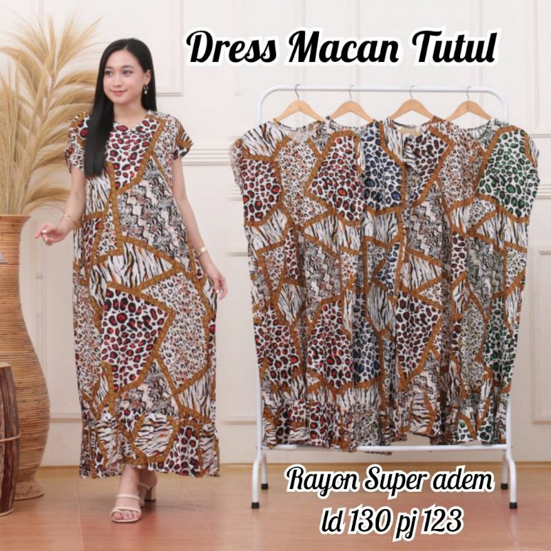 home dress macan tutul bahan rayon viscose adem/daster murah/daster bestseller