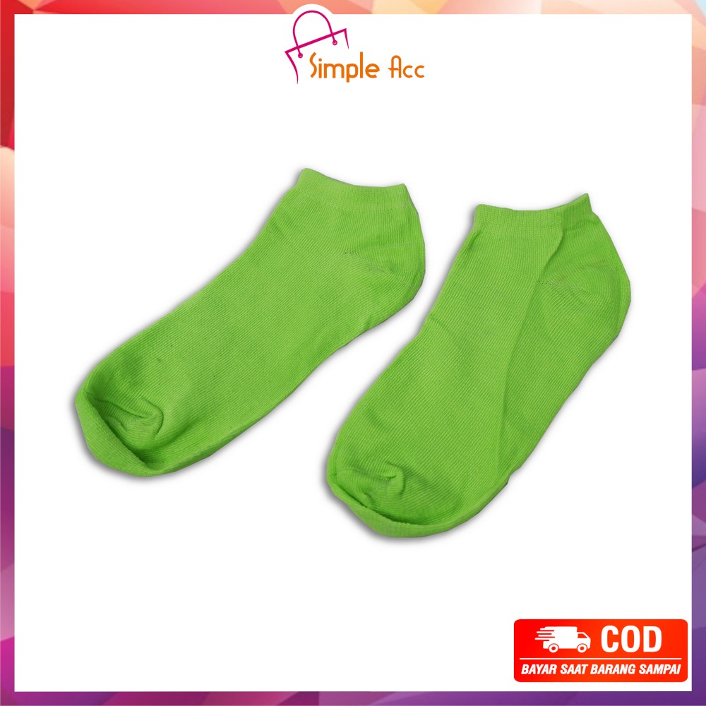 ~COD~ DO-P59 Kaos Kaki Semata Kaki Polos / Kaus Kaki Wanita / Kaos Kaki Ankle Dewasa / Short Socks-HIJAU