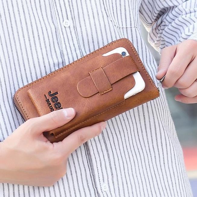 Kekinian - Dompet Cokelat Sintetis Asli Cowok Lipat Import A9J3 Pendek Branded Tipis Pria Original P