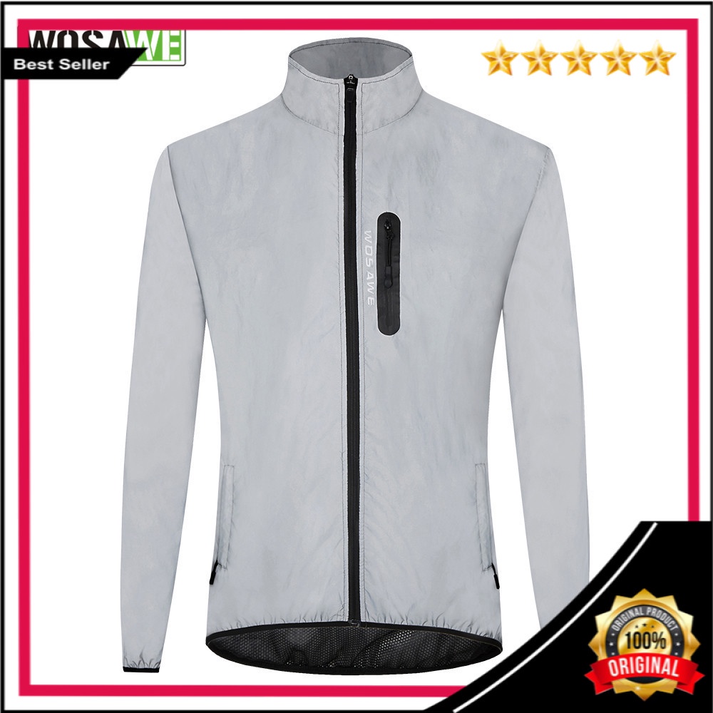 Wosawe Segala Me Sepeda Bersepeda Olahraga Penuh Reflektif Malam Berjalan Tahan Hujan Termal Angin M