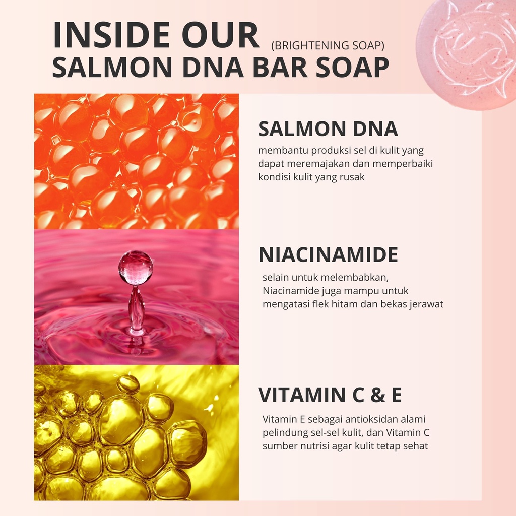 Lauralee Combo Brightening Serum Salmon DNA 150ML & Sabun Salmon DNA 2in1-5