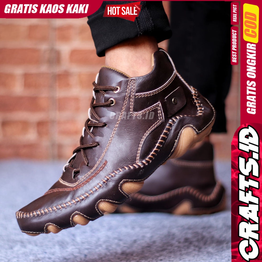 CRAFTS NESTA Sepatu Casual Formal Pantofel Pria Kulit Asli