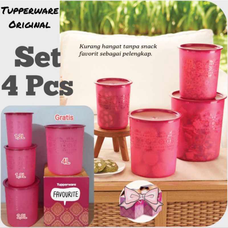 Toples MOSAIC CANISTER RAYA TUPPERWARE 1 set isi 4 Toples