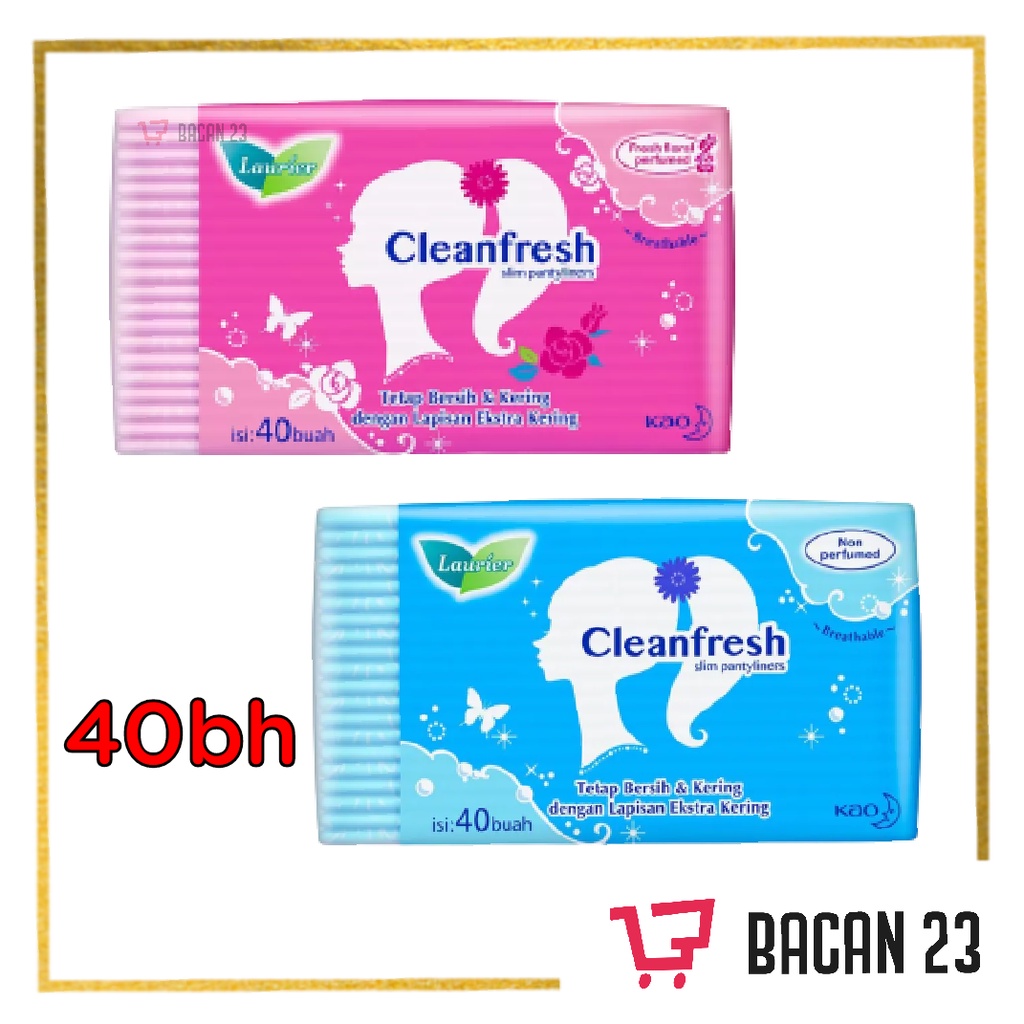 Laurier CleanFresh (40pads) / Pembalut Tipis - Softex / Bacan 23 - Bacan23