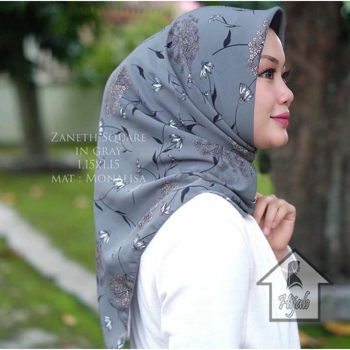 COD-Jilbab Instan Terbaru Kerudung Segitiga Instan Motif Hijab Instan Termurah Rumah Hijab-ZANETH GREY
