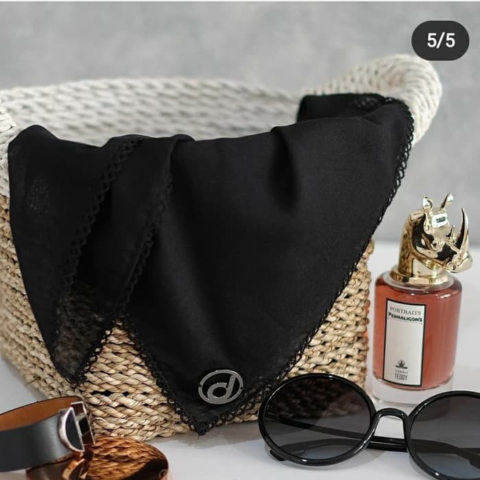 Jilbab Polos Liza Picot "Black/Hitam" by Deenay