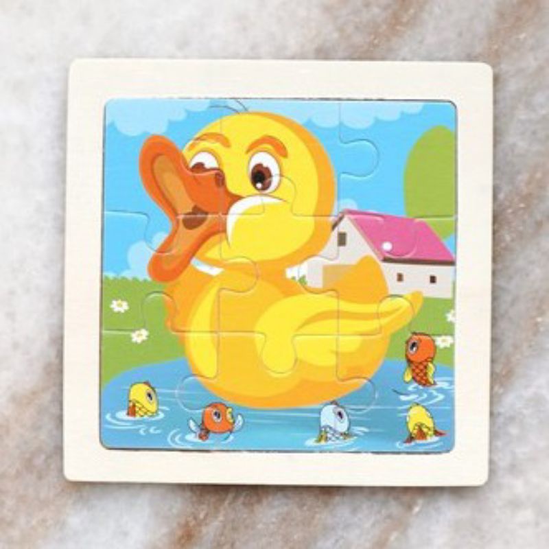 Puzzle Edukasi Anak 9 Piece Mainan Impor 11x11cm Mini Puzzle / Mainan Edukasi