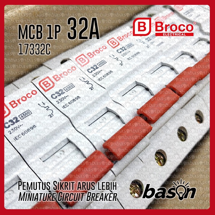 BROCO MCB 32A 1P 17332C - Circuit Breaker