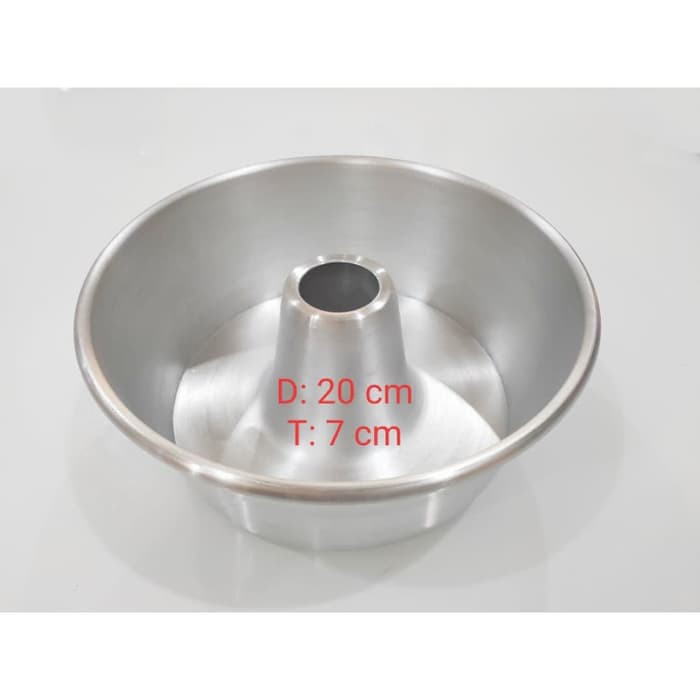 loyang kue bolu bolong tengah polos 20 cm tinggi 7cm bahan tebal bagus 7 cm 20cm loyang tulban