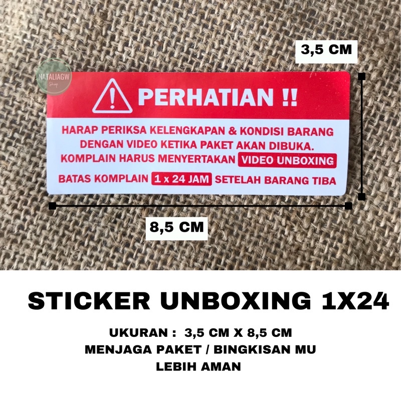 sticker UNBOXING 1x24jam ECER