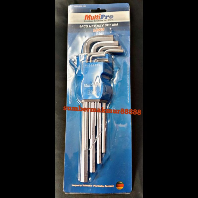 Kunci L set long 9 pcs multipro