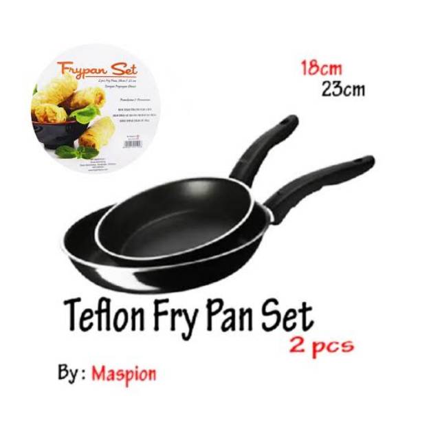 Maspion Frypan Set 18cm + 23cm Wajan Penggorengan