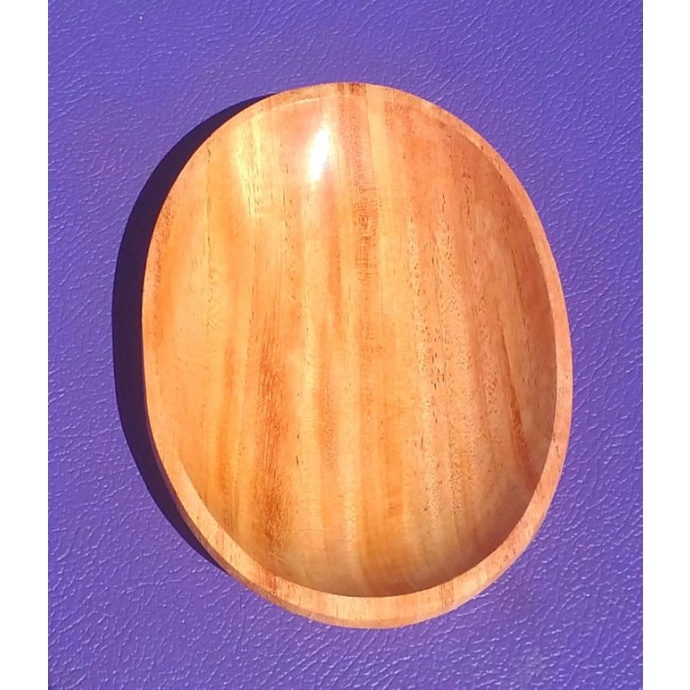 mangkok oval/wadah sambal oval 10x14cm mahoni