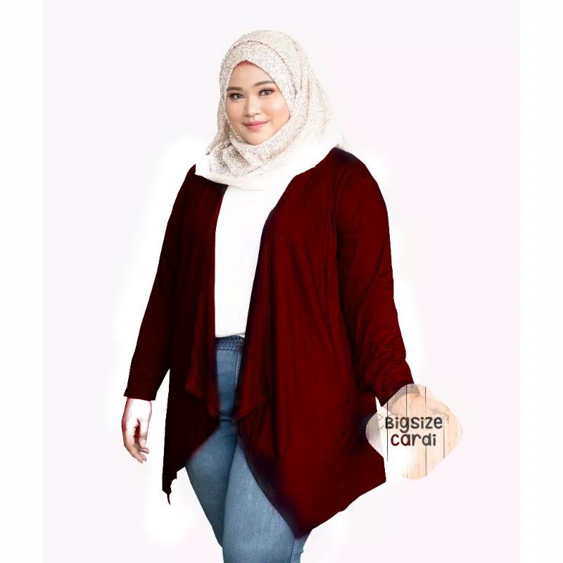 (LD 110 - 140cm) L-XXXL BIGSIZE CARDIGAN JUMBO OUTERWEAR CARDIGAN SPANDEX-4