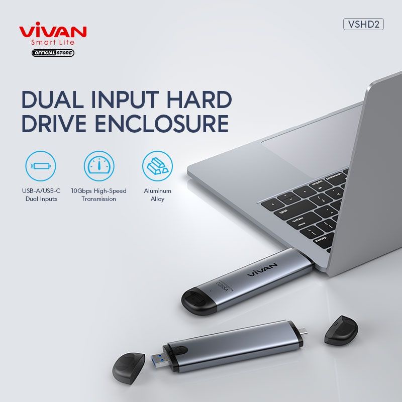 VIVAN M2 Enclosure VSHD2 USB Type C Dual Output 10 GbpsHigh Speed Transmission