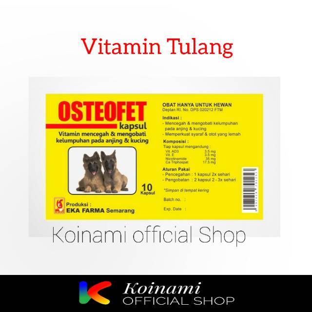 Osteofet 1 Sachet Isi 10caps Obat Tulang Lumpuh Dan Otot Kucing Anjing Eka Farma Shopee Indonesia