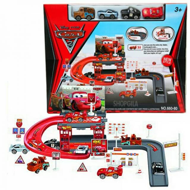 Cars Garage Set Lightning McQueen ( preloved )