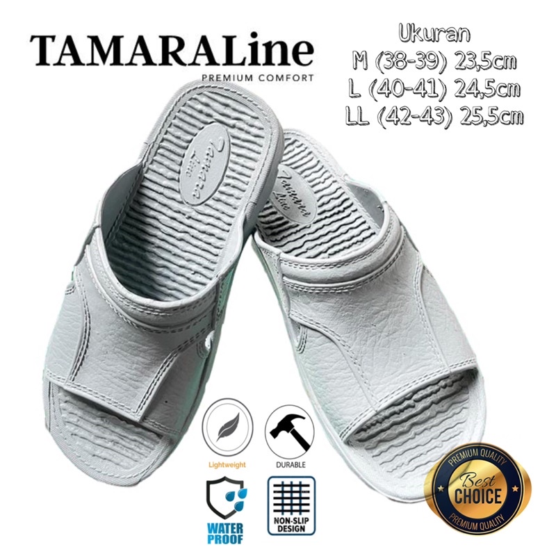 Sandal Selop Slide Slip on Karet Pria Dewasa / Remaja - TAMARALINE 120 / Bahan Premium Lentur Empuk Ringan Kuat Anti Slip Anti Air Model Sandal Casual Santai Rumah Hotel Outdoor Kamar Mandi Murah Original