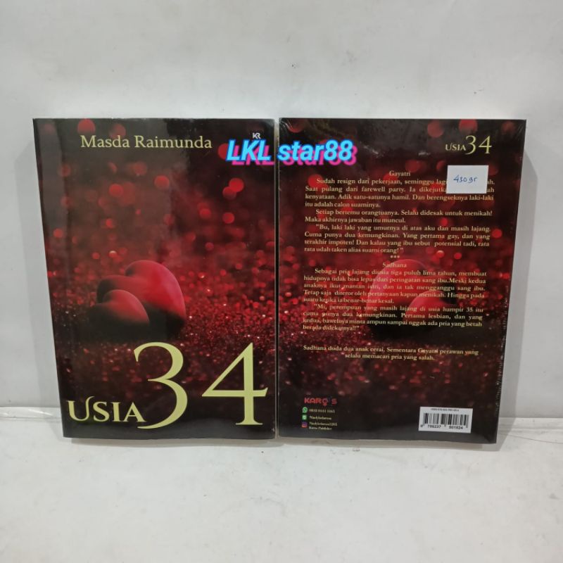 Buku Novel Usia 34 by Masda Ginting / Masda Raimunda