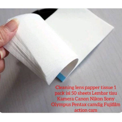 Cleaning lens papper tissue 1 pack isi 50 sheets Lembar tisu Kamera Canon Nikon Sony Olympus Pentax 