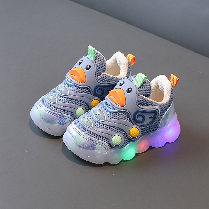 A333- NEW Sepatu kets anak import / sepatu kets LED motif Bebek