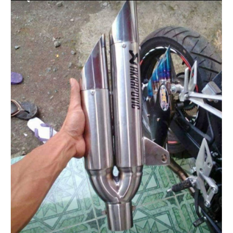 knalpot akrapovic 2 lobang