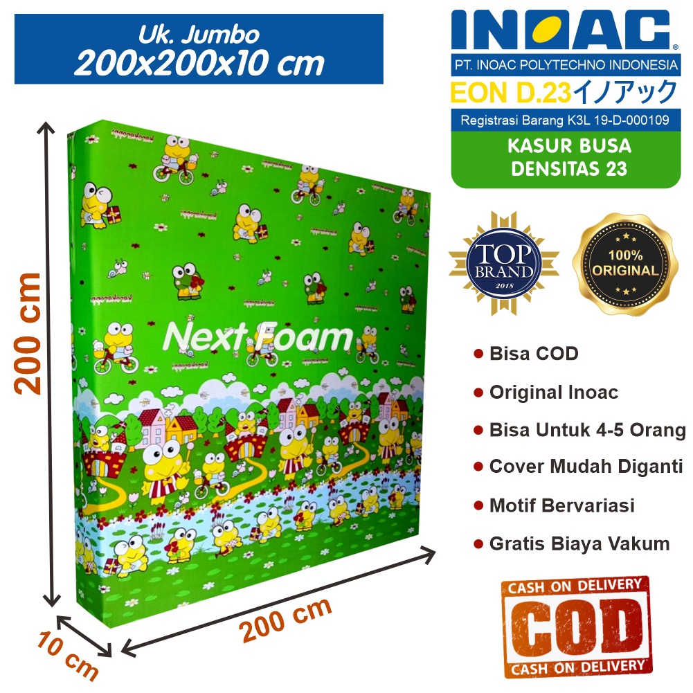 Kasur Busa Inoac Ukuran Jumbo 200x200x10 cm Tebal 10 cm EON D23 ORIGINAL INOAC Asli